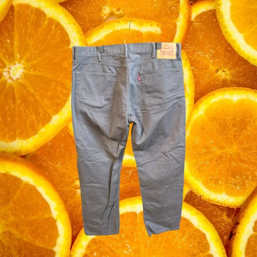Levis 505 Regular Fit Grey Straight Leg Twill Pants Mens 38x32 00505-0012